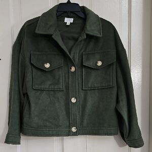 Time and Tru Olive Utility Jacket